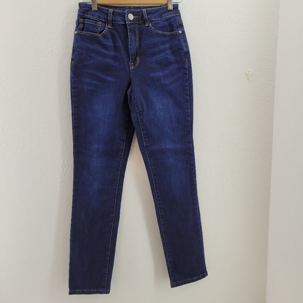 K Jordan Jeans Women's 4 Blue Skinny Ankle Stretch Dark Wash